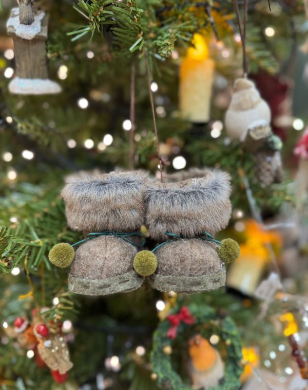 Winter Fur Boots Tree Ornament