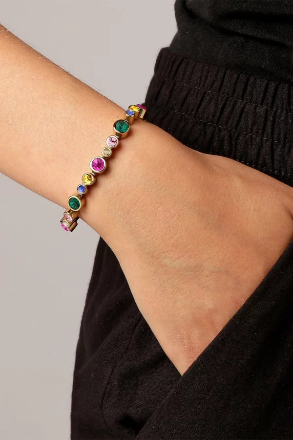 TERESIA Bracelet with Rainbow Crystals Gold - Image 2