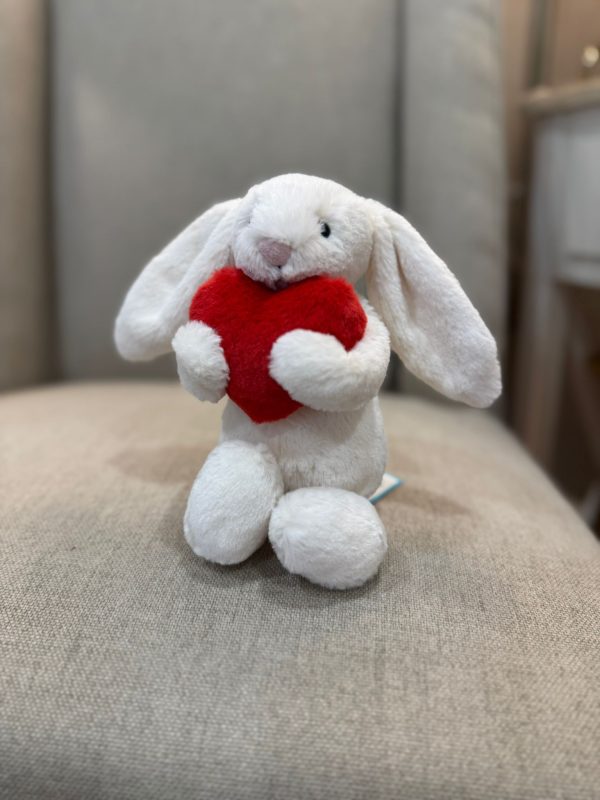 JellyCat Bashful Red Love Heart Bunny Small - Image 3