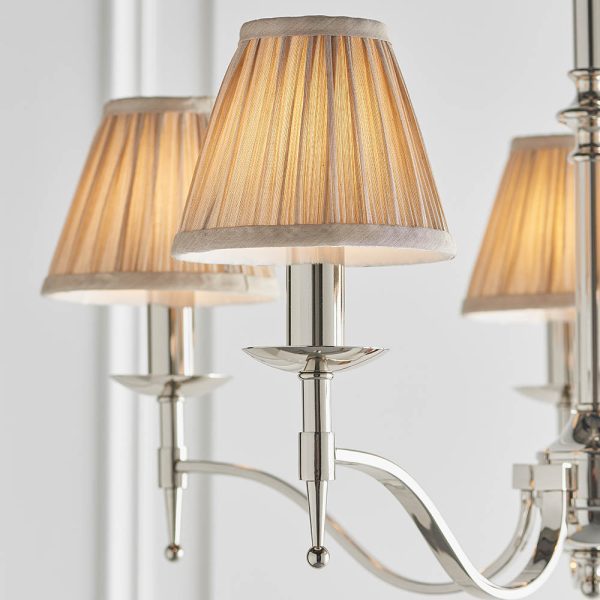 Nickel 5lt Pendant & Beige Shades - Image 4