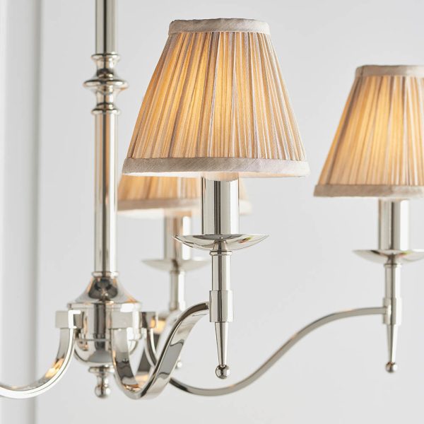 Nickel 5lt Pendant & Beige Shades - Image 3