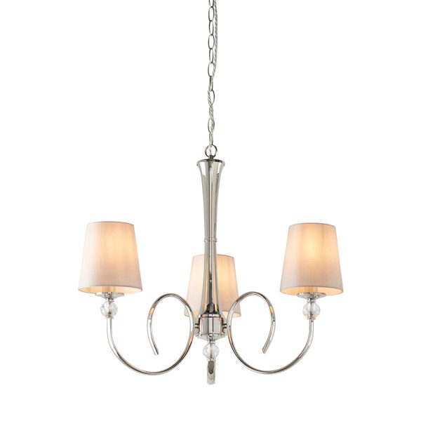 Nickel 3lt Pendant & Marble Shades