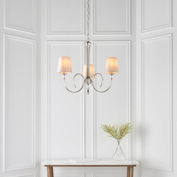 Nickel 3lt Pendant & Marble Shades - Image 2