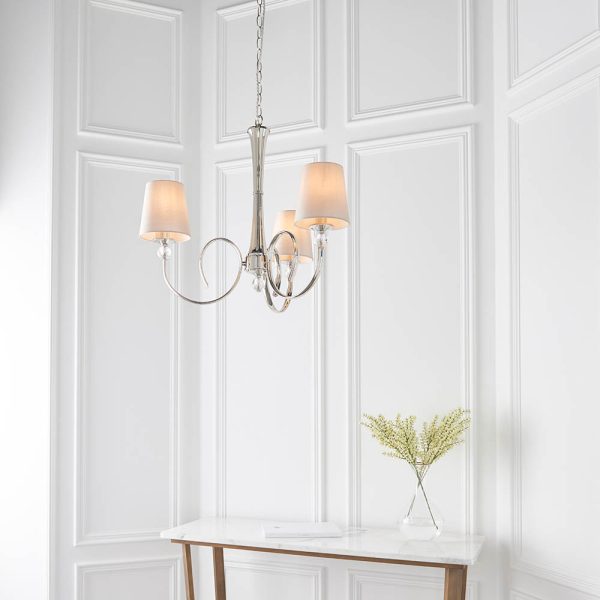 Nickel 3lt Pendant & Marble Shades - Image 3