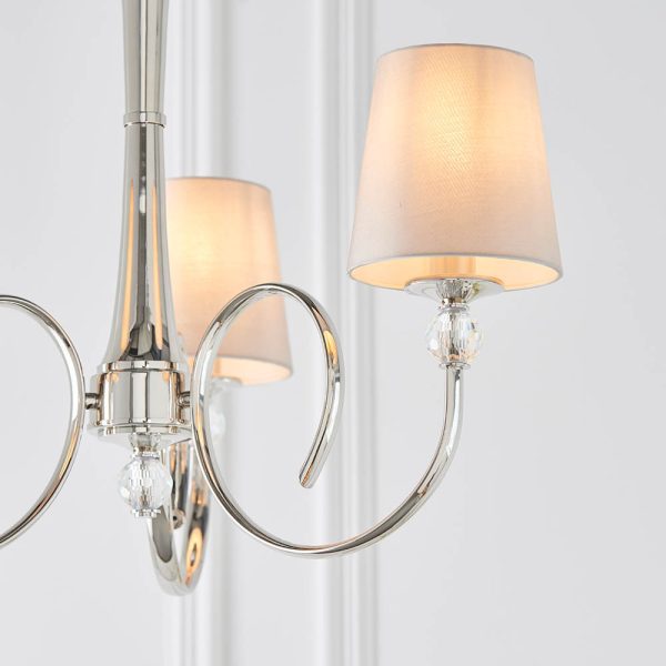 Nickel 3lt Pendant & Marble Shades - Image 4