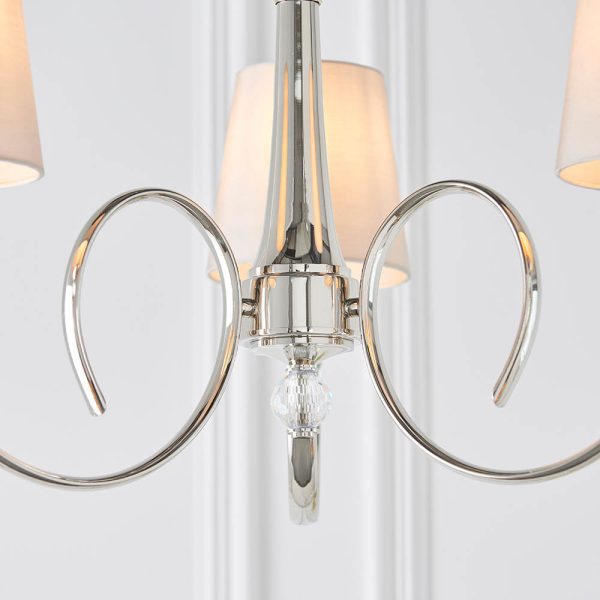 Nickel 3lt Pendant & Marble Shades - Image 5