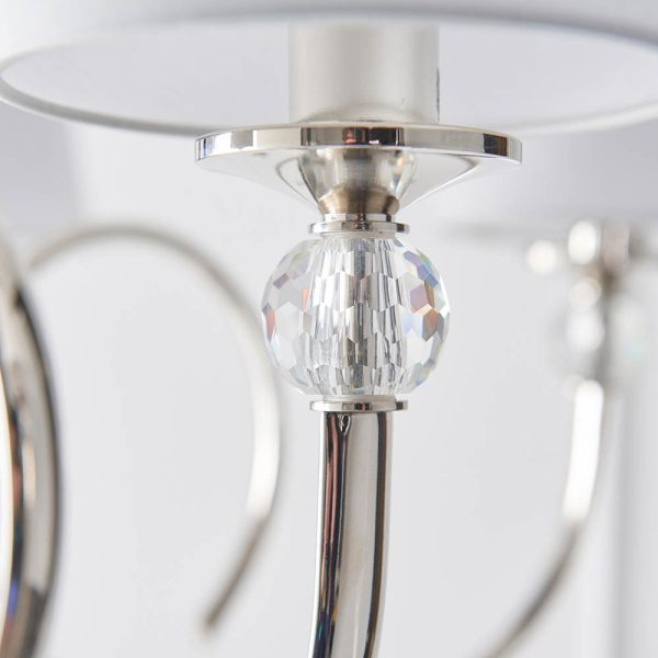 Nickel 5lt Pendant & Vintage White Shades - Image 5