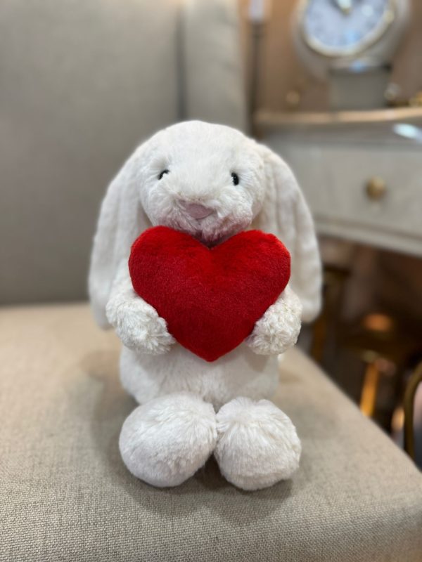 JellyCat Bashful Red Love Heart Bunny Medium - Image 3