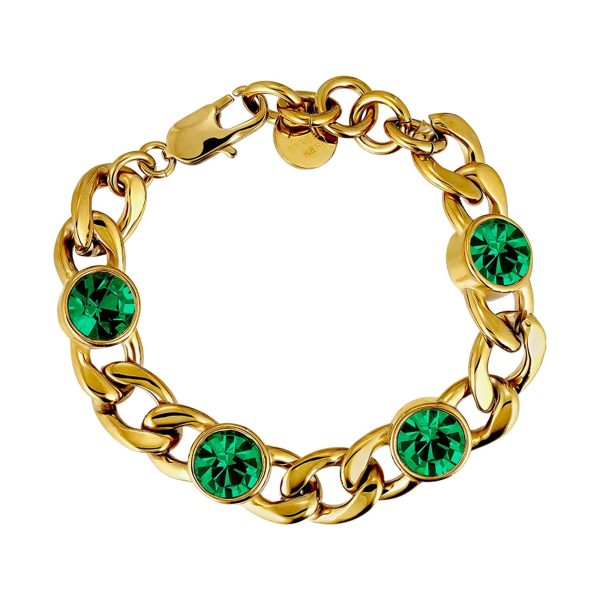 ARIANE Bracelet with Emerald Crystals Gold