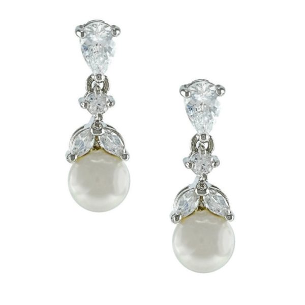 Graceful Pearl Earrings Silver - Image 3