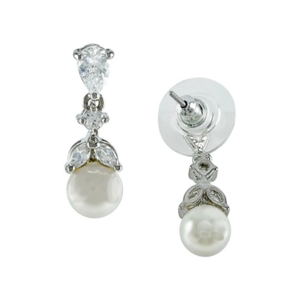 Graceful Pearl Earrings Silver - Image 2