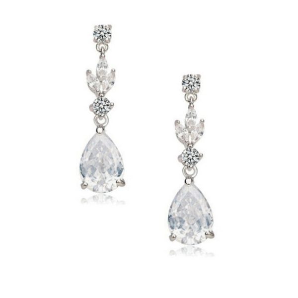 Crystal Sparkle Earrings Silver - Image 2