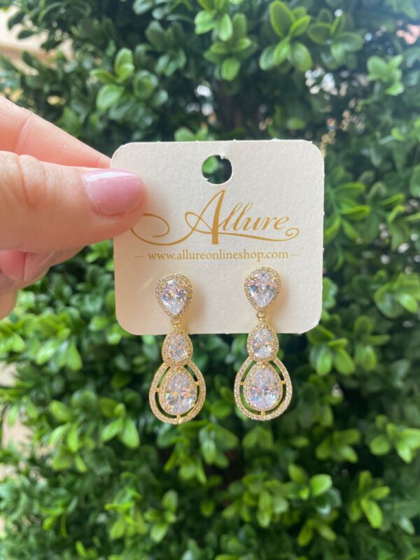 Crystal Drop Earrings Gold