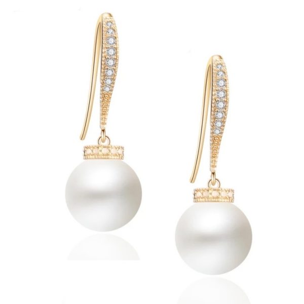 Elegance Pearl Drop Earrings Gold