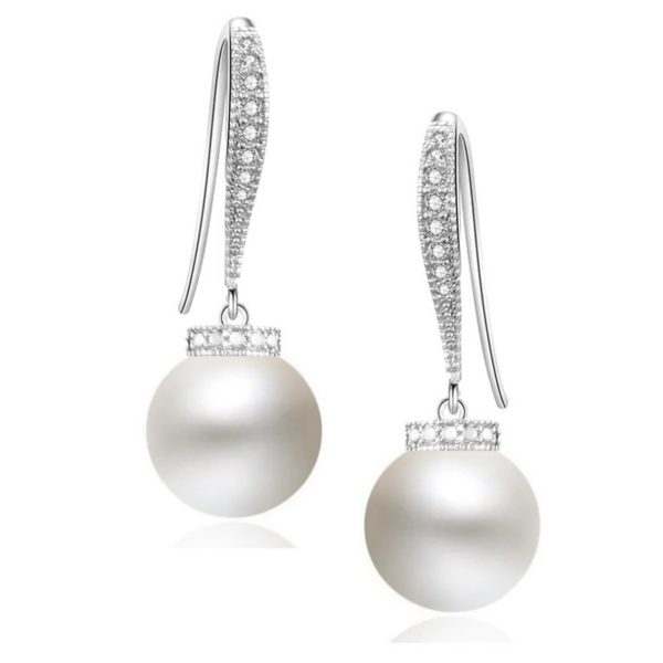 Elegance Pearl Drop Earrings Silver