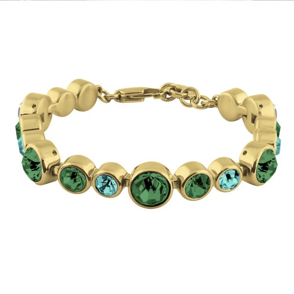 Calice Bracelet with Emerald Crystals Gold