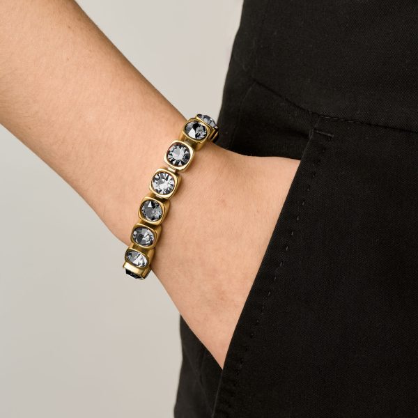 CONIAN Bracelet with Grey Crystals Gold - Image 2