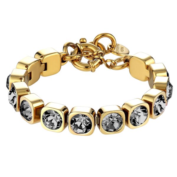 CONIAN Bracelet with Grey Crystals Gold