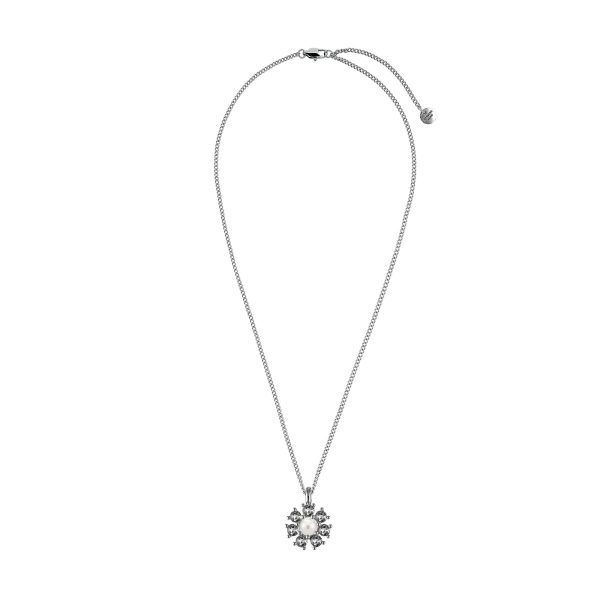 DELISE Necklace with Grey Crystals Silver - Image 2