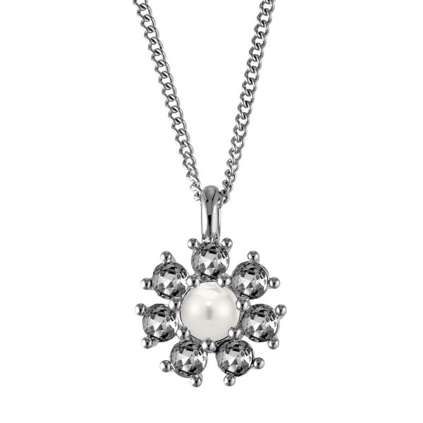 DELISE Necklace with Grey Crystals Silver