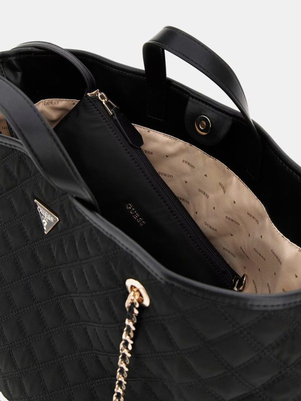 GUESS Stitched Giully Handbag Black - Image 4