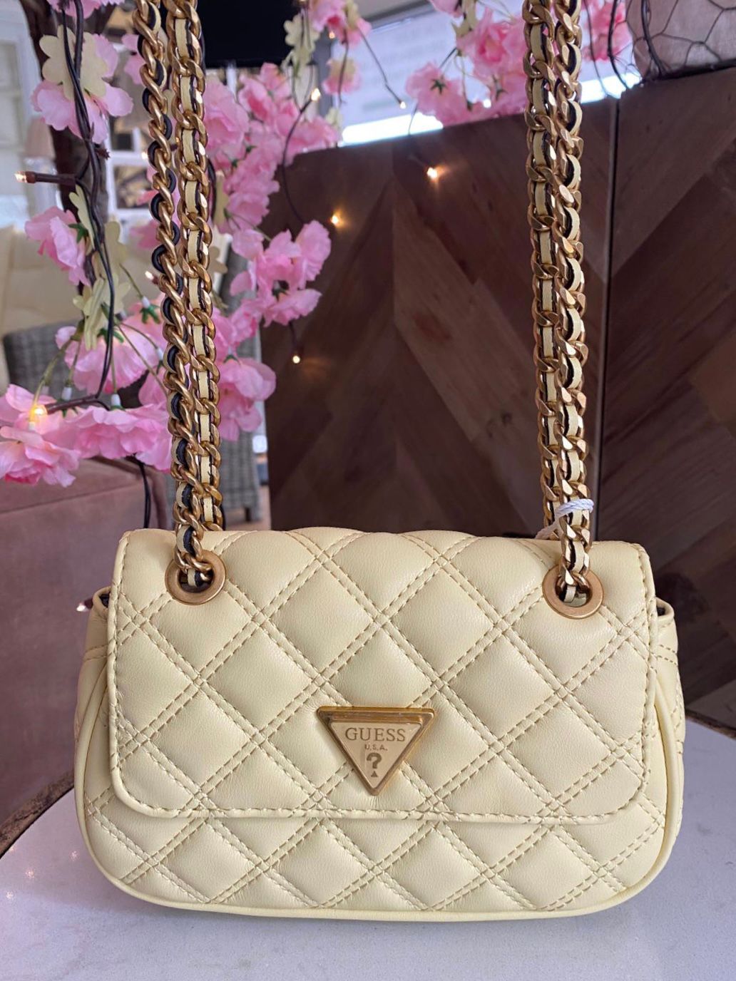 Guess Giully Quilted Convertible Flap Crossbody Bag