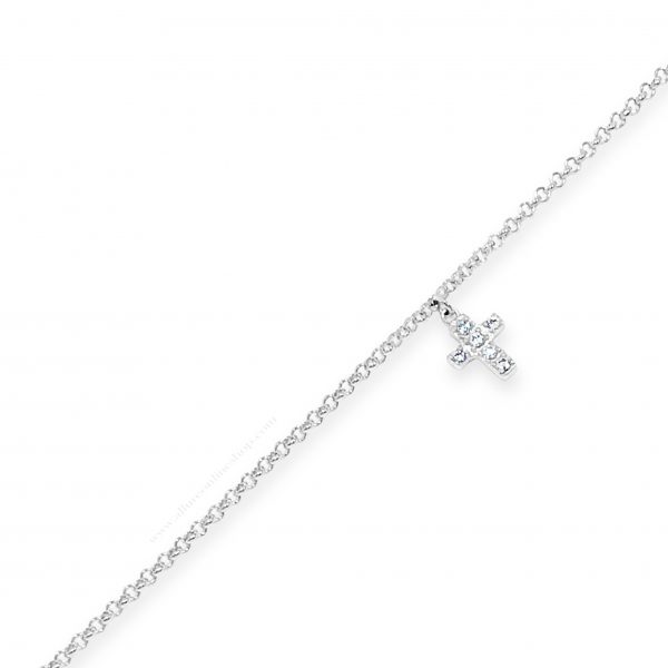 Absolute Kids Collection HCB308 Silver Cross Charm Bracelet