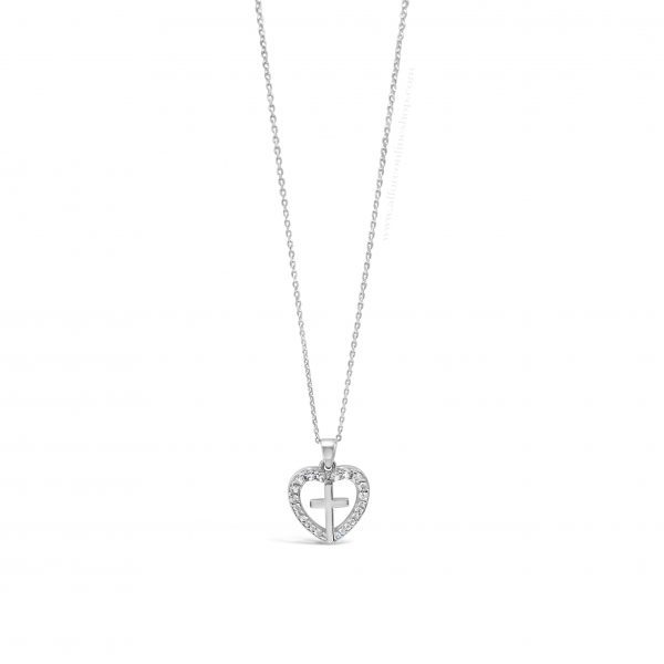 Absolute Kids Collection HCP200 Silver Heart With Cross Pendant And Chain - Image 3