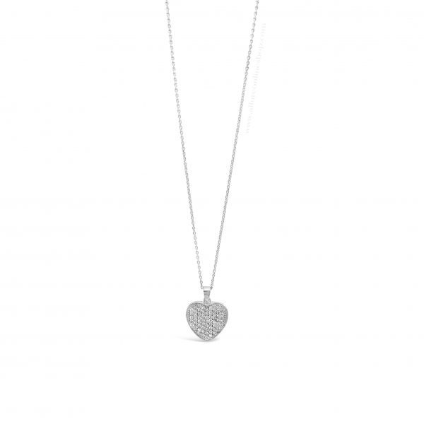 Absolute Kids Collection HCP205 Silver Pave Heart Pendant And Chain - Image 3