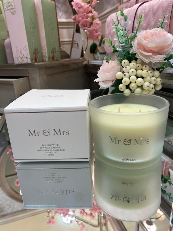 Widdop Amore 330G Double Wick Candle "MR & MRS"