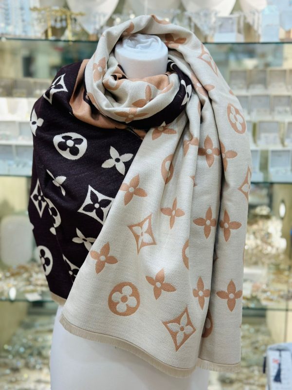 Cashmere Touch Scarf Black/Cream/Caramel