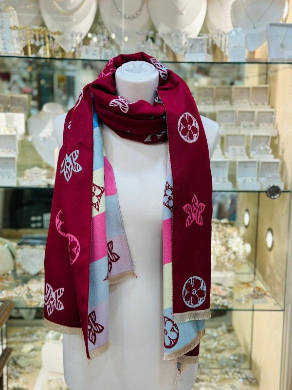 Cashmere Touch Scarf Multicolour/Wine