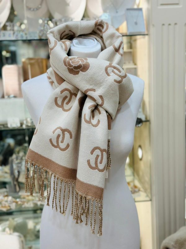 Cashmere Touch Scarf Cream/Beige - Image 3