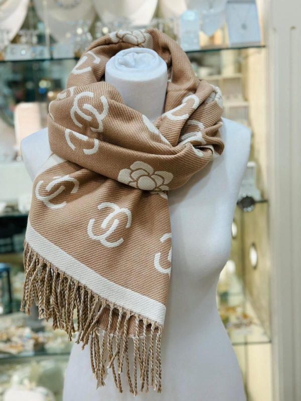 Cashmere Touch Scarf Cream/Beige - Image 2