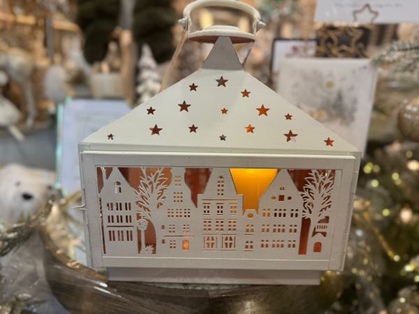 Rectangular White Christmas Lantern - Image 3