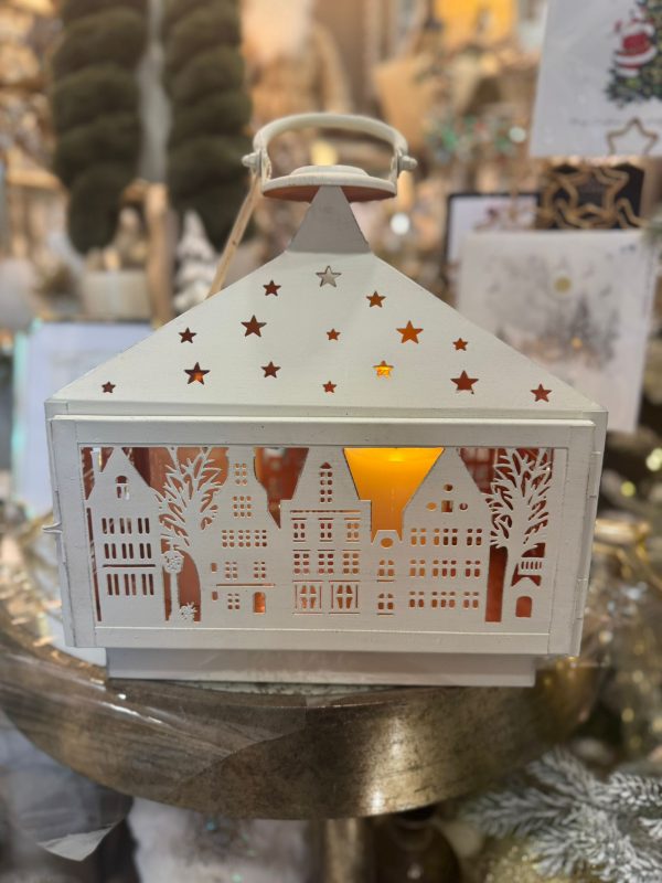 Rectangular White Christmas Lantern