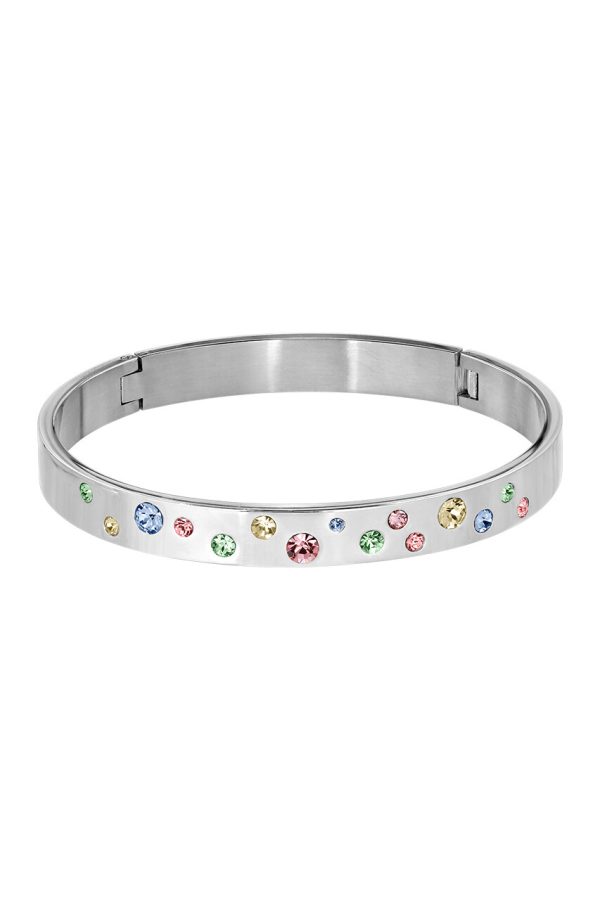 CLARE Bracelet With Pastel Multi-Coloured Crystals Silver 2