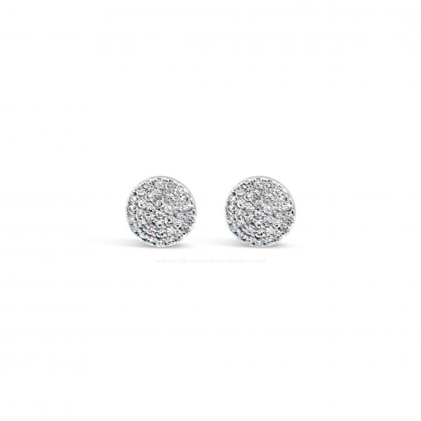 Jewel by Absolute JE229SL Medium Pavé Stud Silver Earrings