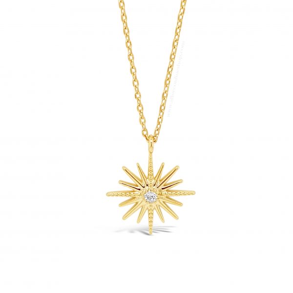 Jewel by Absolute JP250GL North Star Stone-Set Gold Necklace