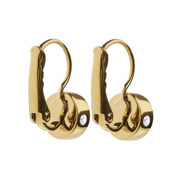 MADU Hook Earring With Clear Crystals Gold - Image 2