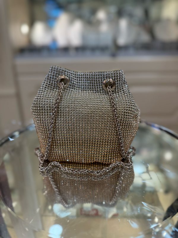 GUESS Zalina Rhinestone Mini Bucket Bag Gold - Image 2