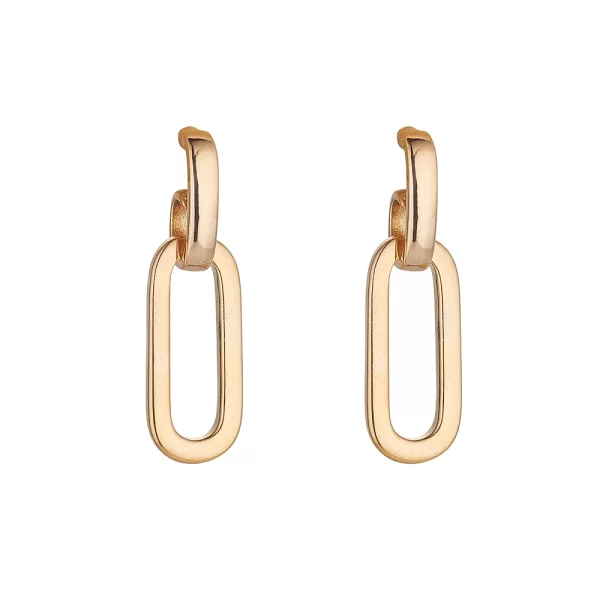 PAPER CLIP GOLD DROP EARRINGS