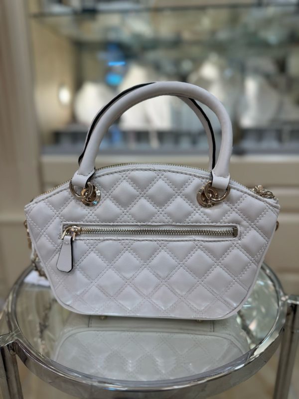 GUESS Giully Mini Quilted Handbag Off White - Image 2