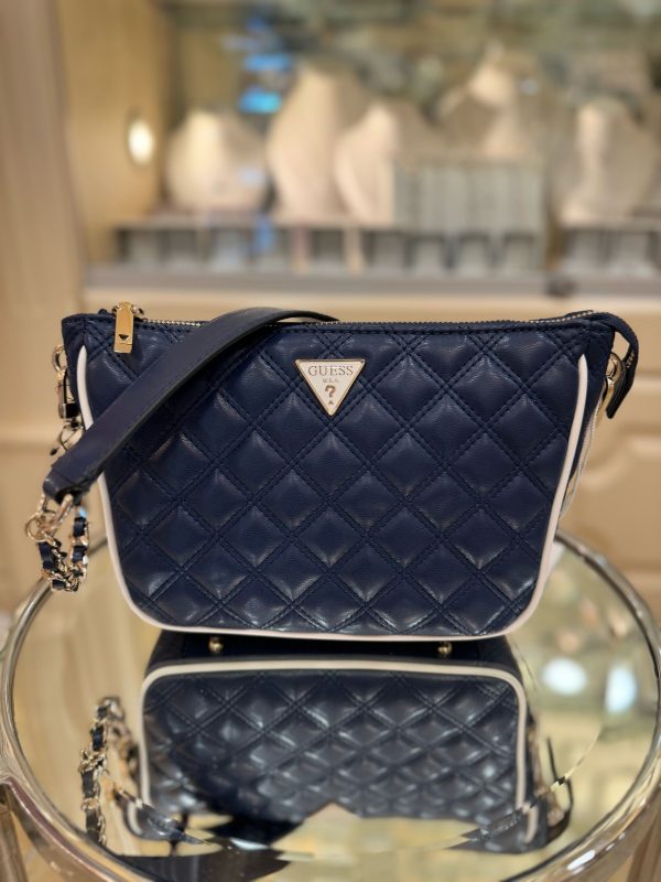 GUESS Cruise Vibe Quilted Shoulder Bag Navy