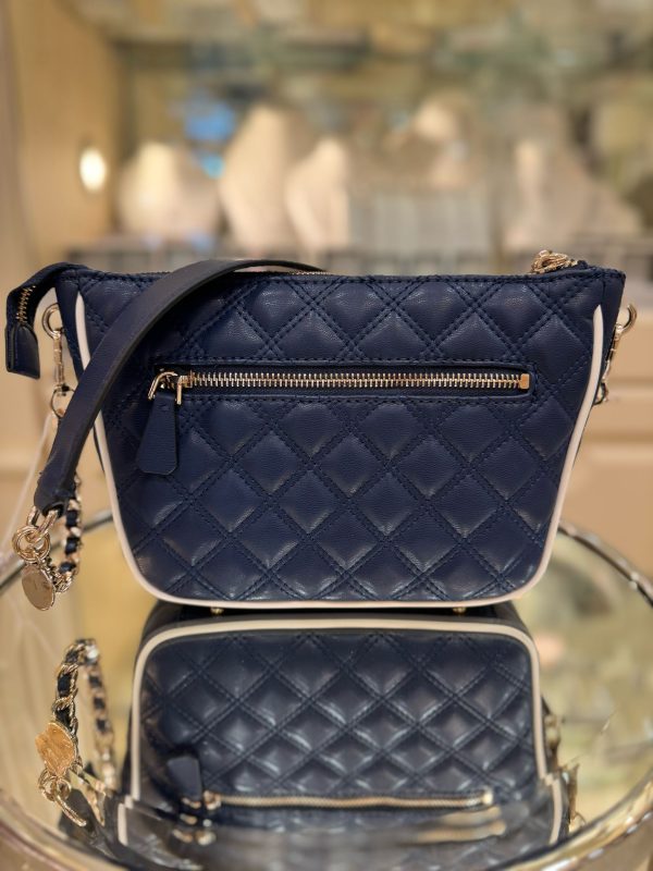 GUESS Cruise Vibe Quilted Shoulder Bag Navy - Image 2