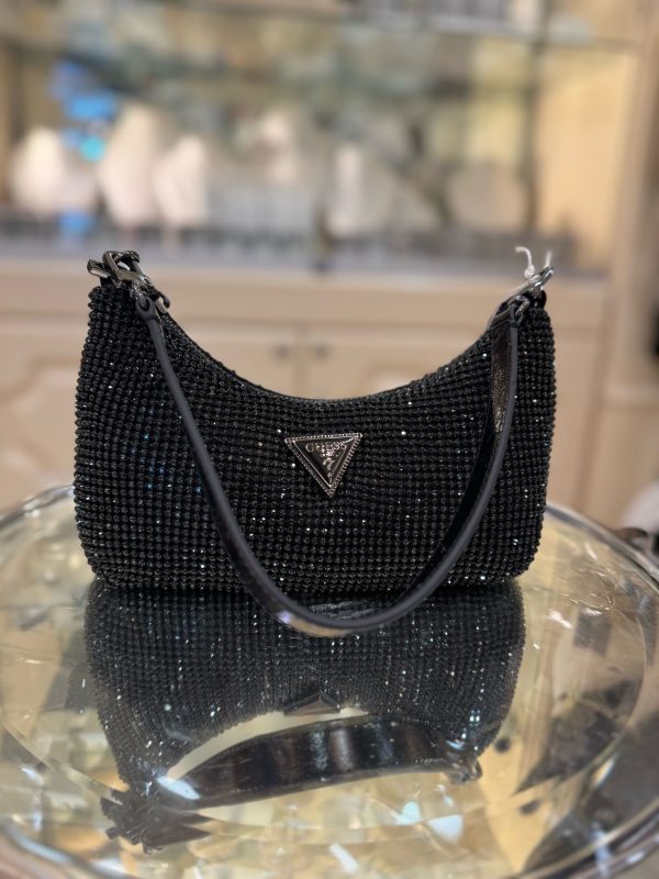 GUESS Zalina Rhinestone Mini Shoulder Bag Black