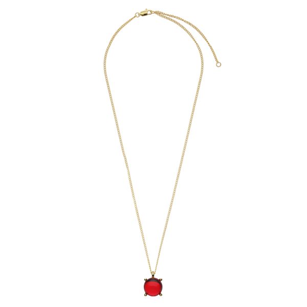 SANNA Necklace with Red Crystal Gold - Image 2