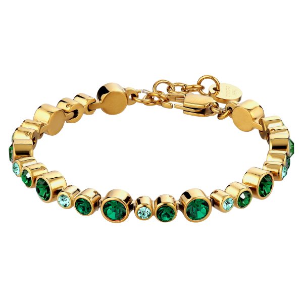 TERESIA Green Crystals Bracelet Gold