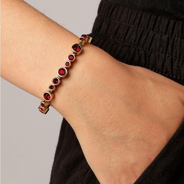 TERESIA Bracelet with Red Crystals Gold - Image 2