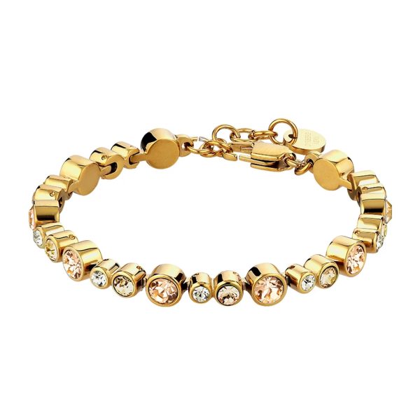 TERESIA Bracelet with Gold & Peach Crystals Gold